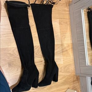 Stuart Weitzman Black Heeled over knee Boots